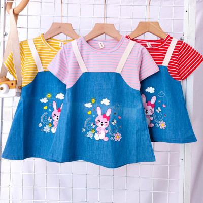 dress bunny playing wtih butterfly (052606) dress anak perempuan